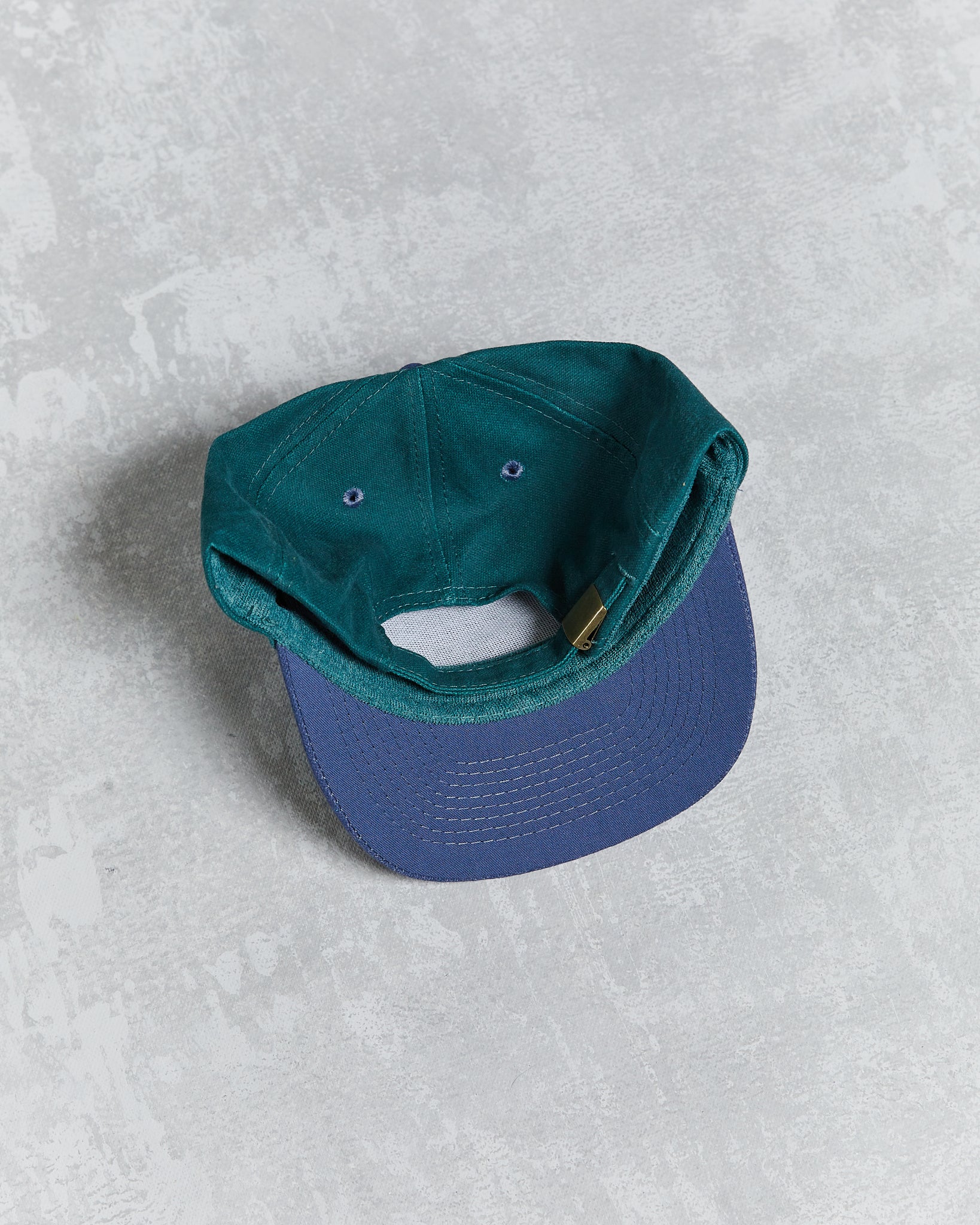 OTTO Cap high profile green and blue strap back adjustable hat 