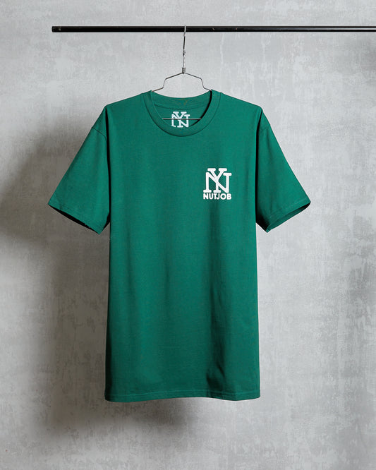 Emerald Green T Shirt with a white NY NEW YORK NUTJOB Logo