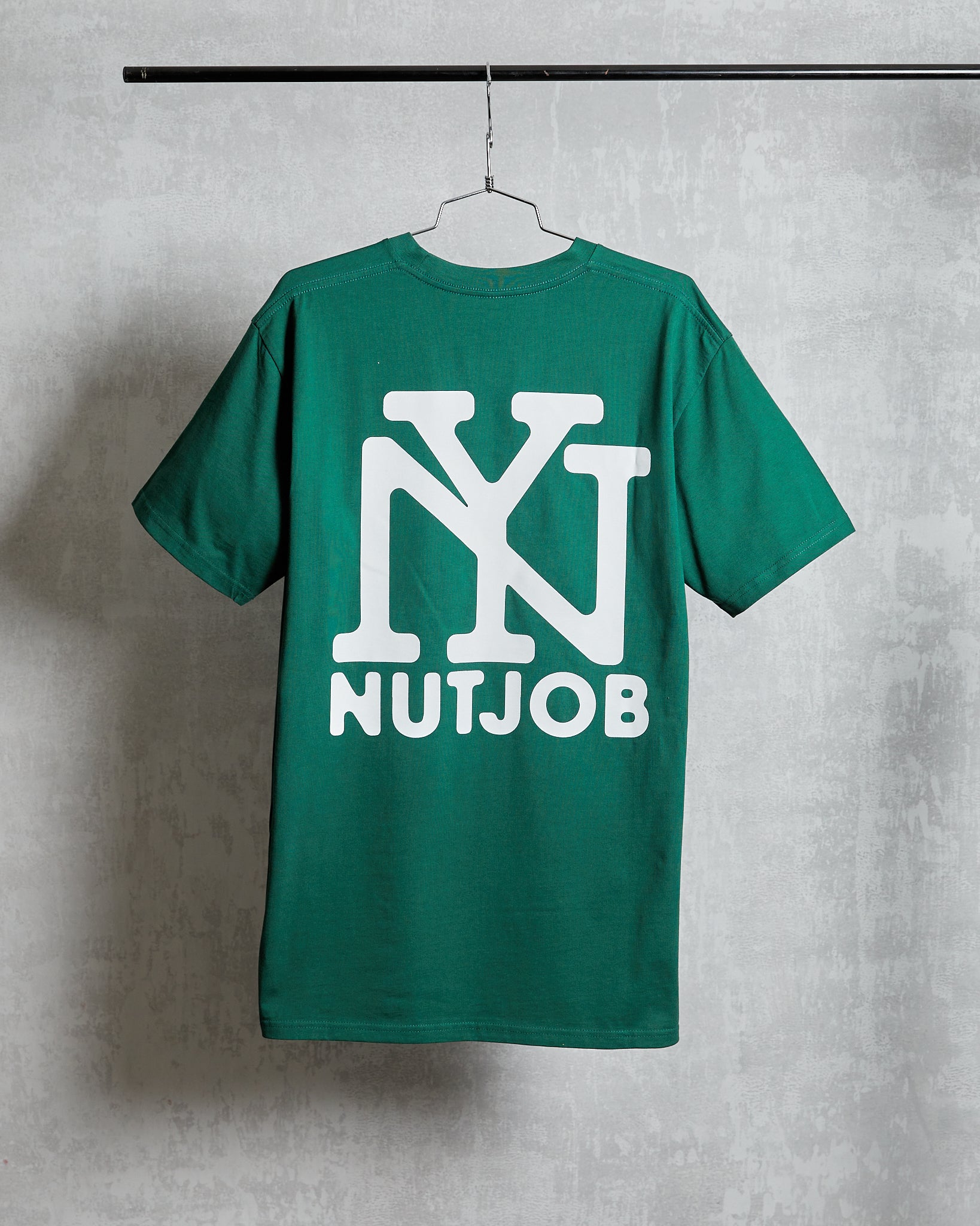 Emerald Green T Shirt with a white NY NEW YORK NUTJOB Logo