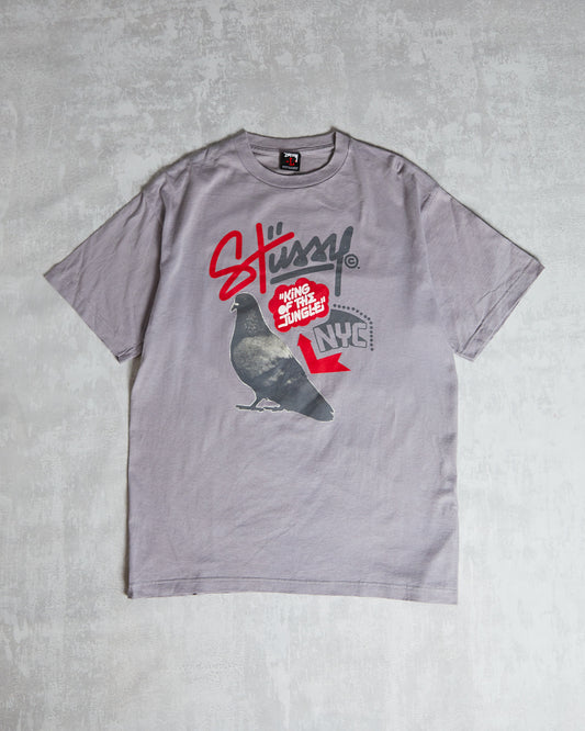 Vintage Stussy Pigeon Dunk 2008 T-Shirt (Large) grey