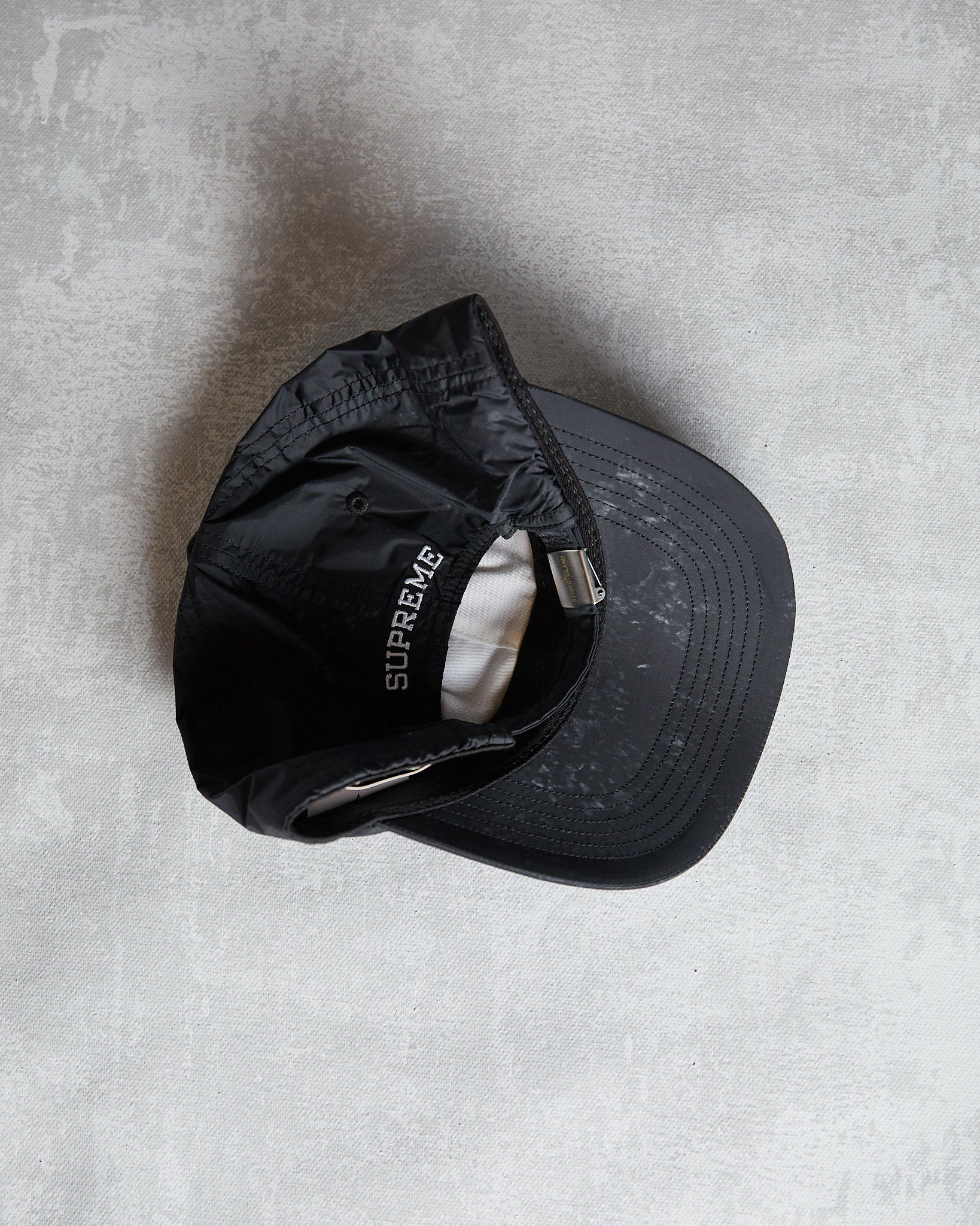 Stone Island x Supreme Nylon 6 Panel Badge Hat black