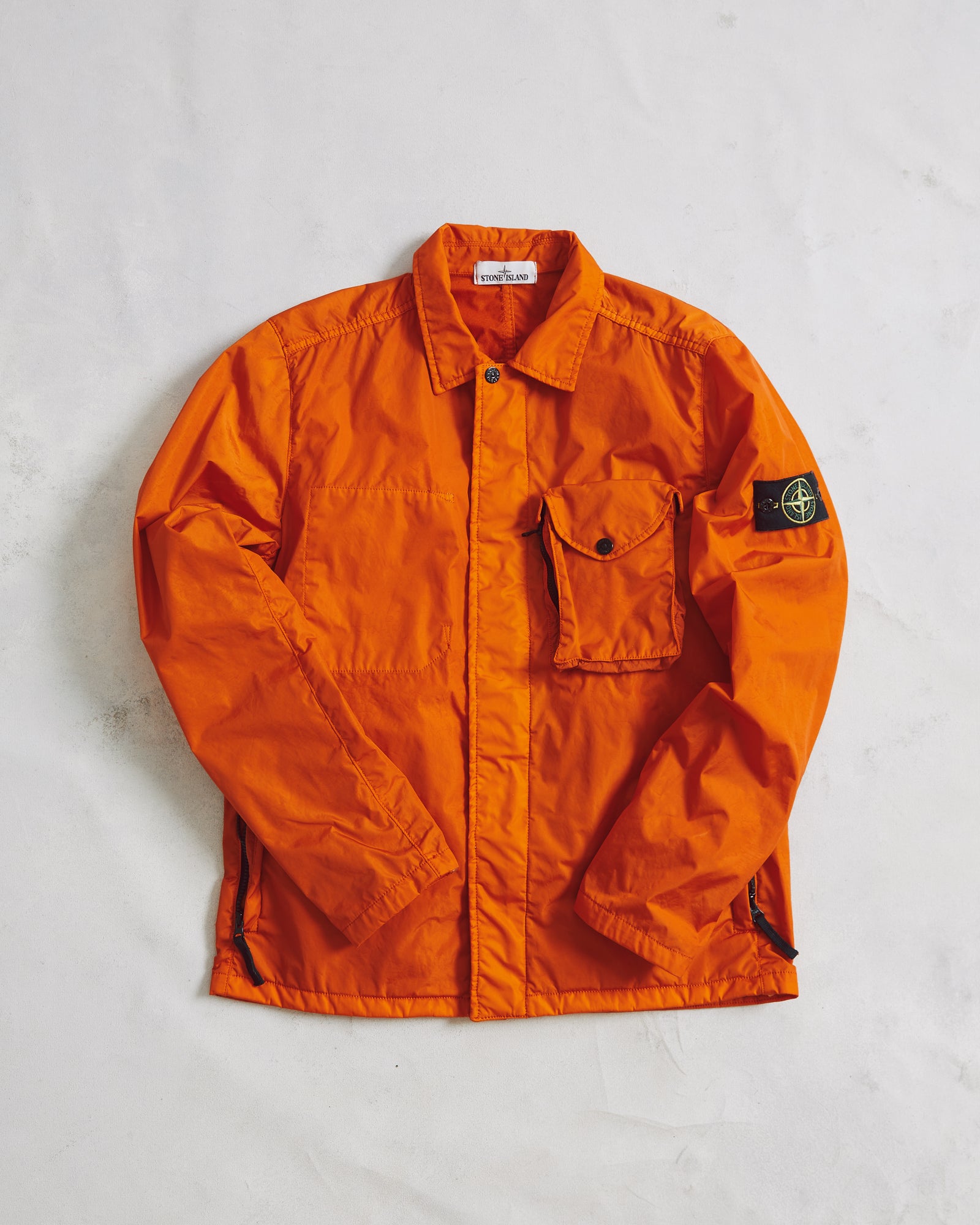 Orange Stone Island Nylon Overshirt Jacket