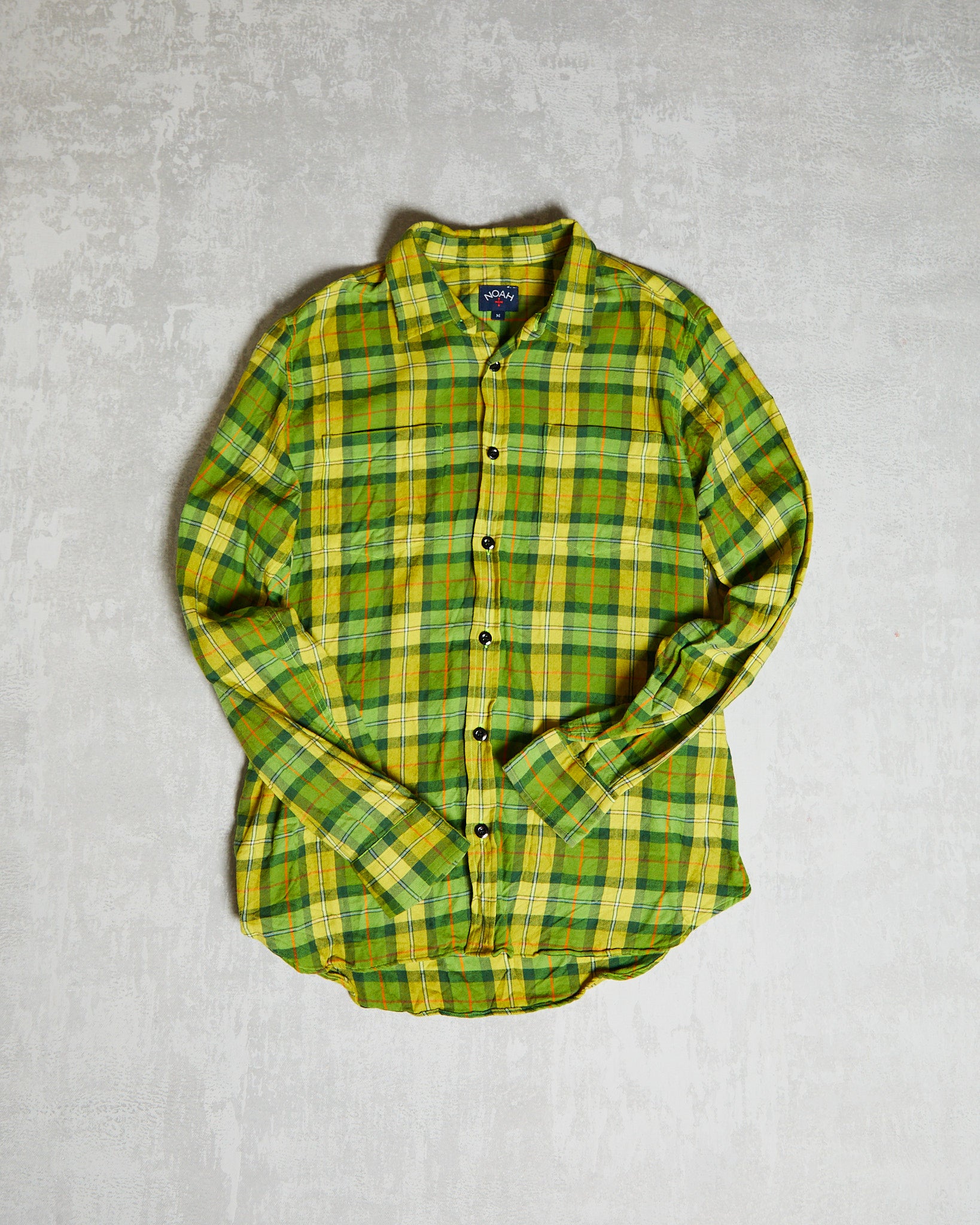 Noah Lightweight Flannel Shirt green yellow