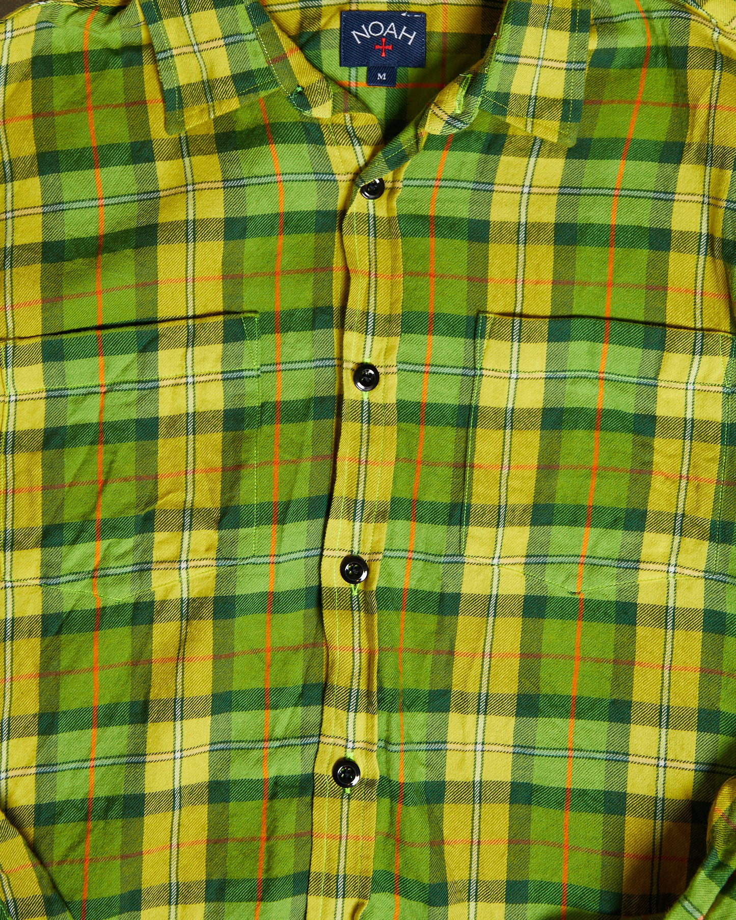 Noah Lightweight Flannel Shirt green yellow